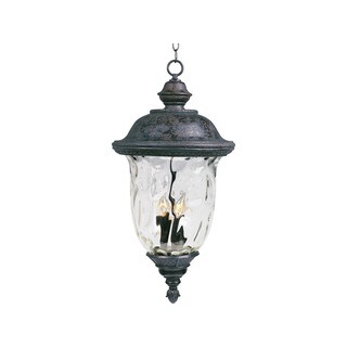 Maxim Vivex Bronze Water Glass Shade Carriage House Vx 3-light Outdoor Hanging Lantern