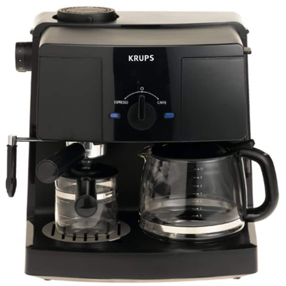 Krups XP1500 Black Coffee Maker and Espresso Machine Combination (Refurbished)