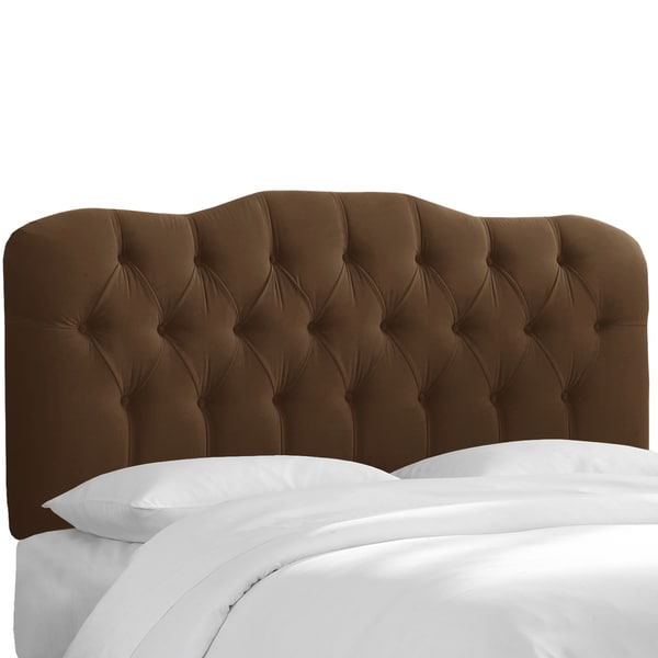 Skyline Furniture Tufted Headboard in Velvet Chocolate