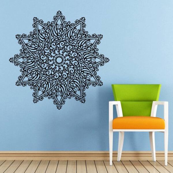 Mandala Namaste Flower Vinyl Wall Decal Overstock 9962526