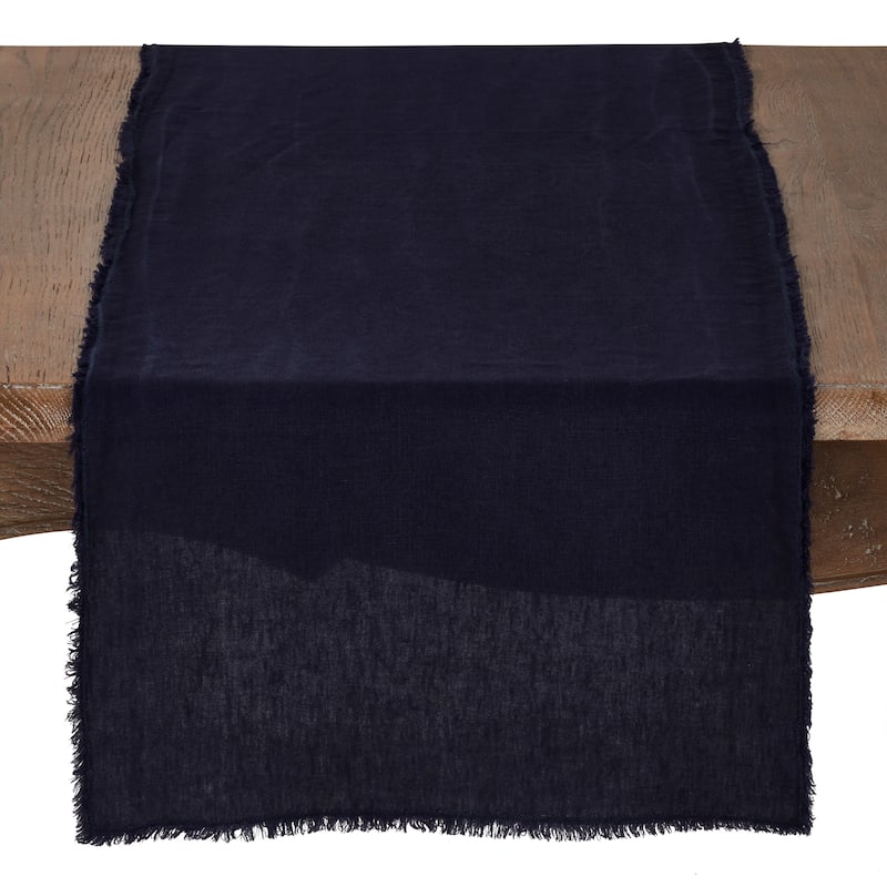 Linen Table Runner - Midnight Blue