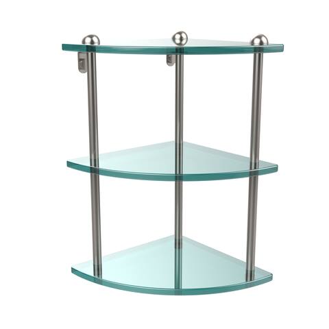 Triple Tempered Glass Corner Shelf