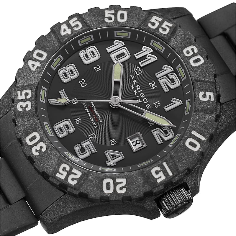 Akribos XXIV Men's Divers Quartz Stainless Steel White Bracelet Watch