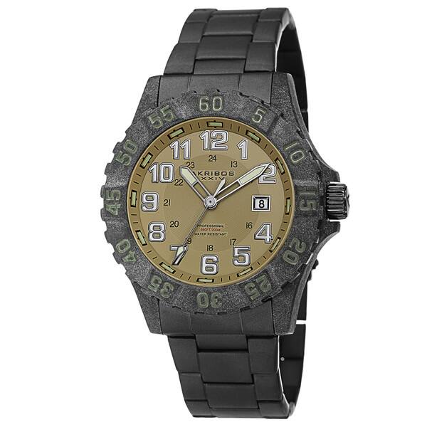 slide 1 of 6, Akribos XXIV Men's Divers Quartz Stainless Steel Black Bracelet Watch