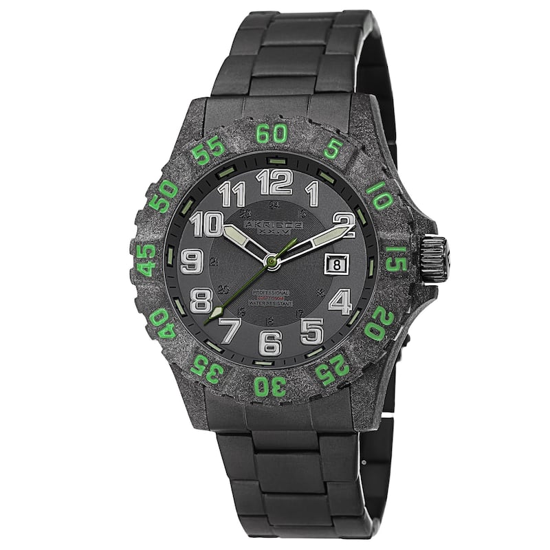 Akribos XXIV Men's Divers Quartz Stainless Steel Green Bracelet Watch