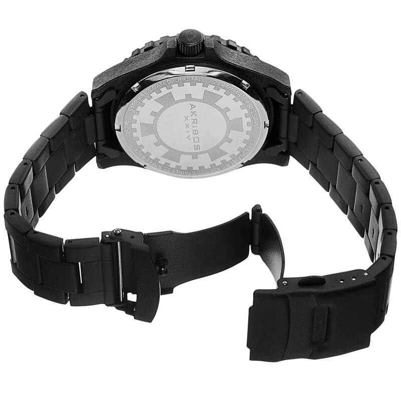 Akribos XXIV Men's Divers Quartz Stainless Steel Orange Bracelet Watch