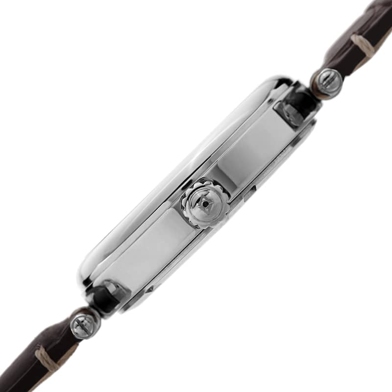 Akribos XXIV Men's Quartz Retrograde Date Leather Silver-Tone Strap Watch