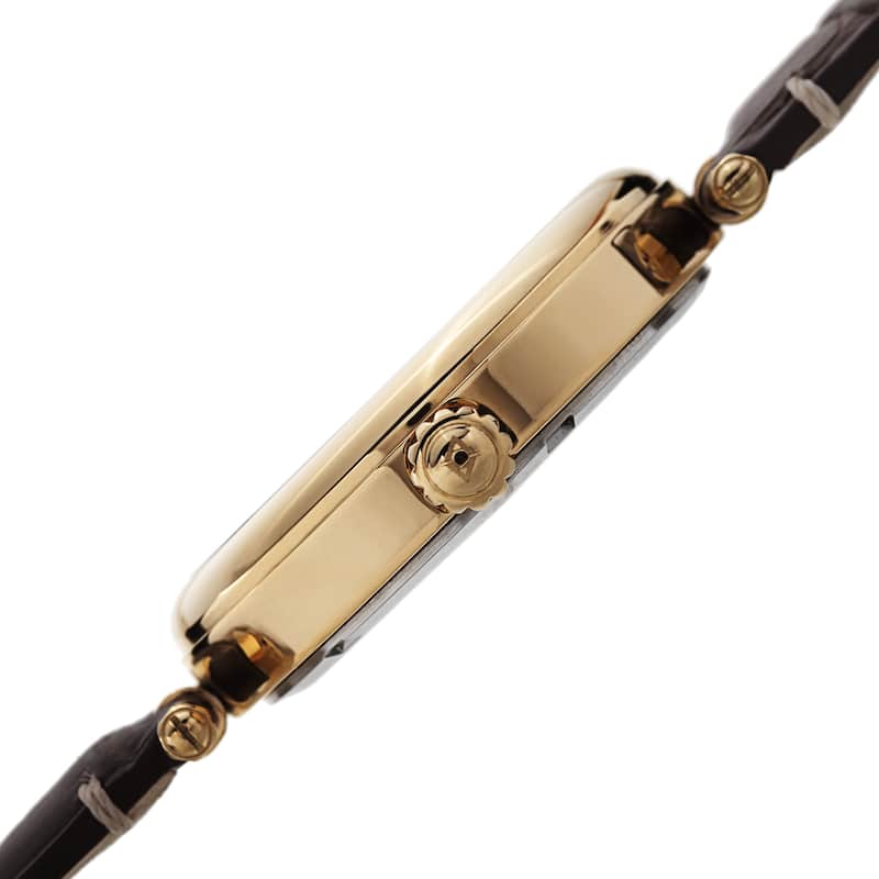 Akribos XXIV Men's Quartz Retrograde Date Leather Gold-Tone Strap Watch