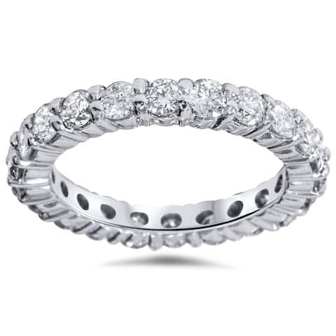 Pompeii3 14k White Gold 2ct TDW Diamond Eternity Wedding Ring