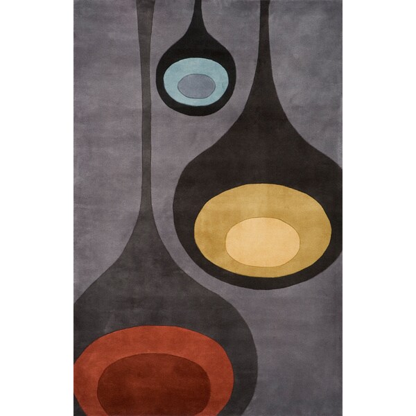 Momeni New Wave Steel Hand-Tufted and Hand-Carved Wool Rug (2' X 3') - 2' x 3'