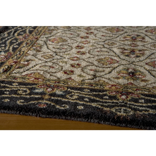Momeni Persian Garden Charcoal Nz Wool Runner Rug 2 6 X 8