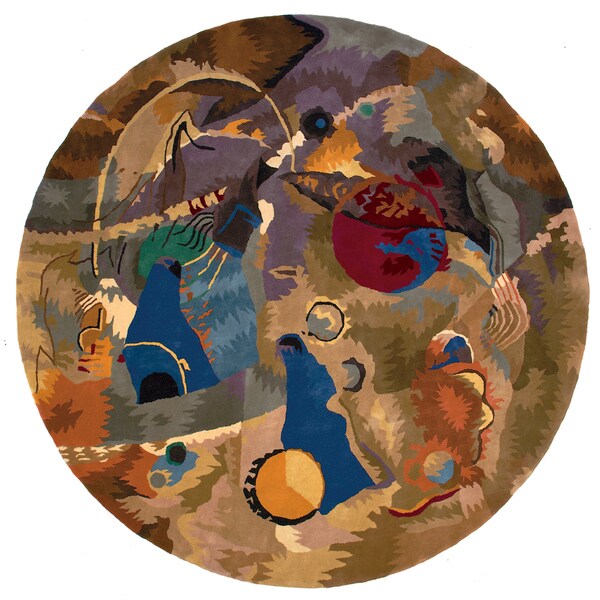 Momeni New Wave White Hand-Tufted and Hand-Carved Wool Rug (7'9 X 7'9 Round) - 7'9" x 7'9" Round