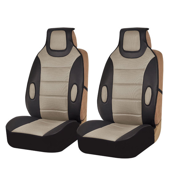 FH Group Beige Leatherette Seat Cushion Pads (Set of 2)   17116056