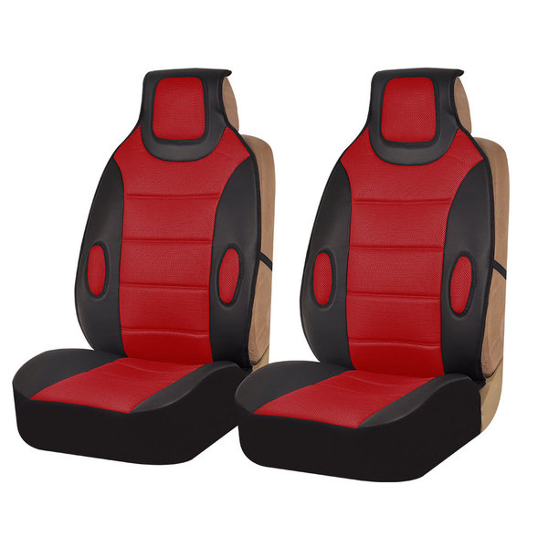 FH Group Red Leatherette Seat Cushion Pads (Set of 2)   17116057