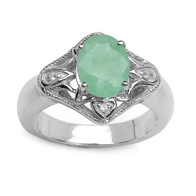 Oval Emerald Green 2.0 Ct AAA CZ Sterling Silver 925 Women Wedding Ring Size 6-8