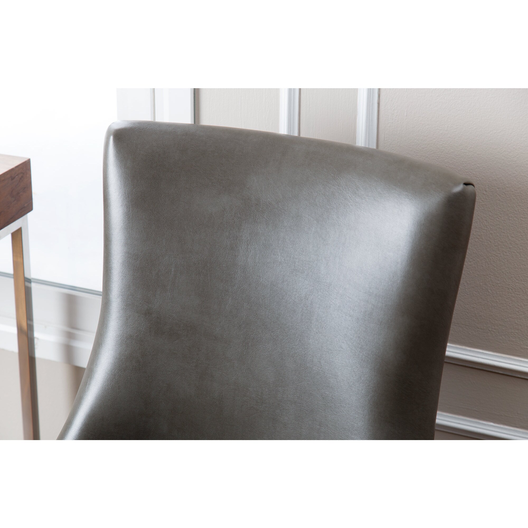 abbyson newport grey fabric nailhead trim dining chair