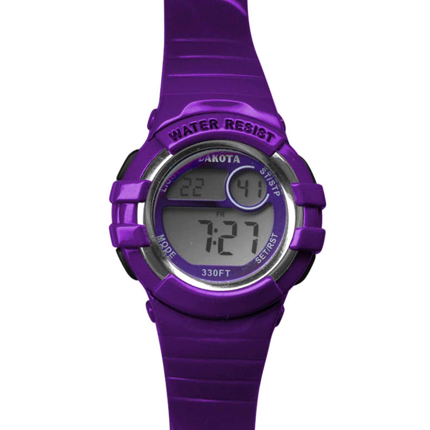 purple digital watch
