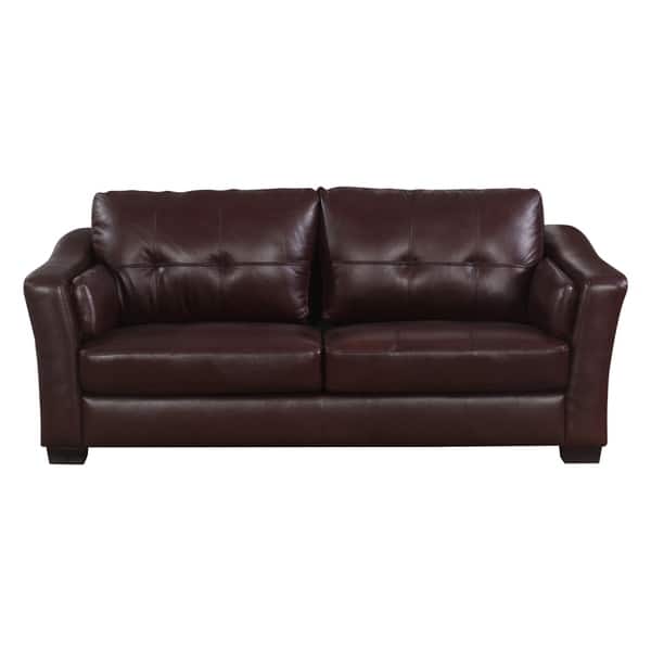 Abbyson Torrance Burgundy Top Grain Leather Sofa Free Burgundy Top Grain Leather Sofa