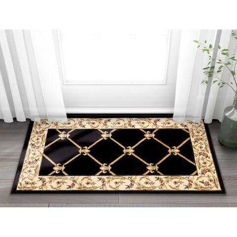 Well Woven Trellis Lattice Classic Traditional Entryway Mat Accent Rug - 2'3" x 3'11" - 2'3" x 3'11"