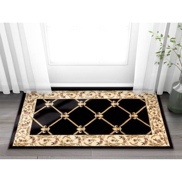 slide 2 of 10, Well Woven Trellis Lattice Classic Traditional Entryway Mat Accent Rug - 2'3" x 3'11" - 2'3" x 3'11"