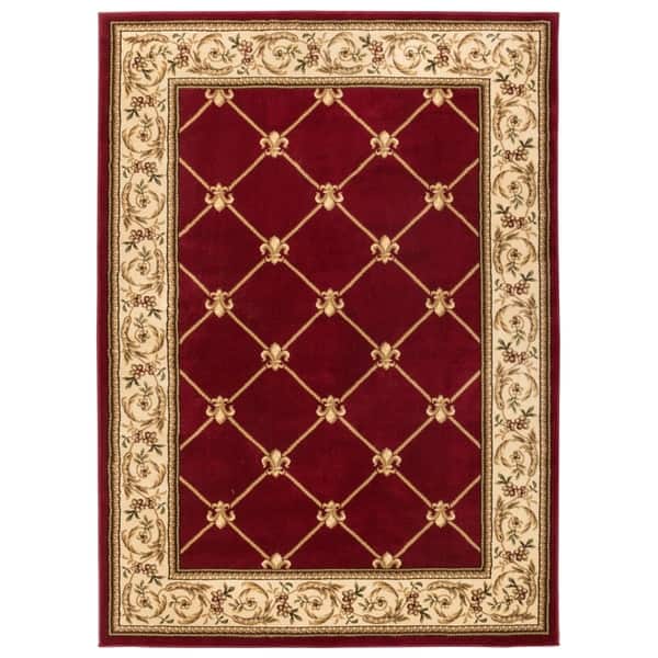 slide 6 of 10, Well Woven Trellis Lattice Classic Traditional Entryway Mat Accent Rug - 2'3" x 3'11" - 2'3" x 3'11" Red/Ivory