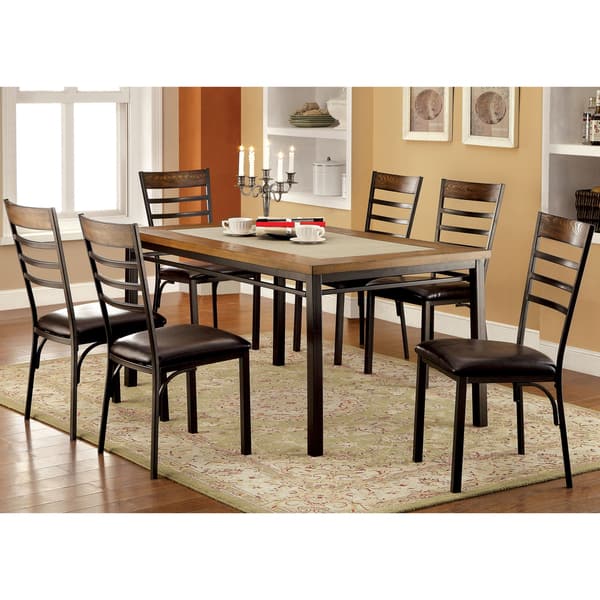 Furniture of America Mennits Industrial Style 64-inch Dining Table ...