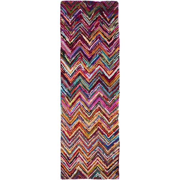 Hand Hooked Callie Geometric Pattern Indoor Rug (26 x 8)