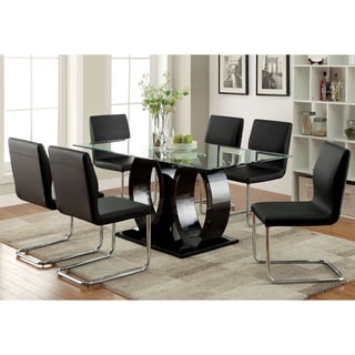 Furniture of America  Raji Contemporary Black 63-inch Wood Dining Table (Black)