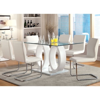 Furniture of America  Raji Contemporary Black 63-inch Wood Dining Table (White)