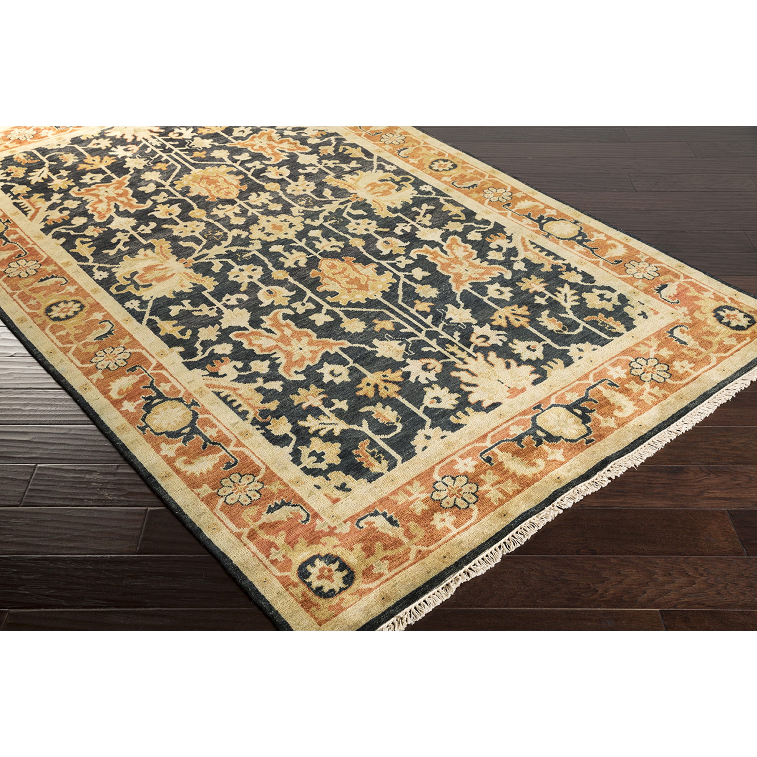 Overstock Hand-Knotted DaVon Border Indoor Area Rug - 2' x 3