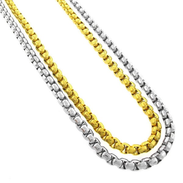 Shop Stainless Steel Men's 5Mm Round Box Chain Necklace (24Inch
