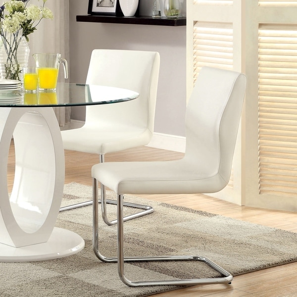 Furniture of America Raji Contemporary Chrome Dining Chairs (Set of 2). Opens flyout.