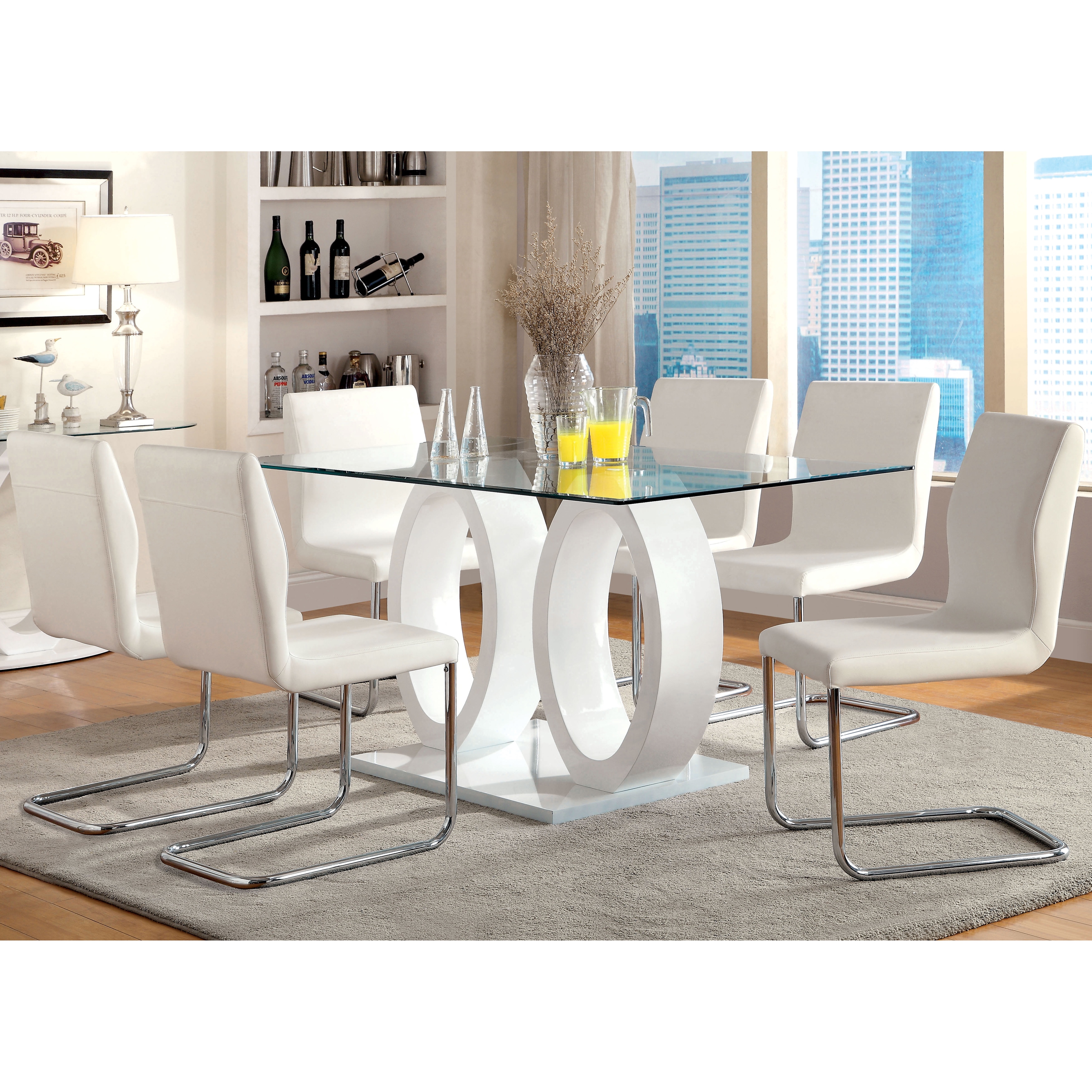 Shop Furniture Of America Raji Contemporary Chrome Dining Chairs