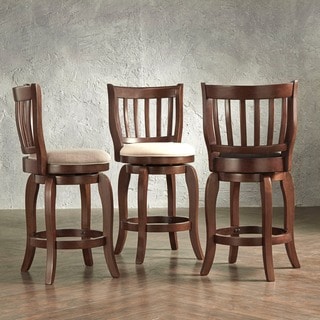 Ali Modern Linen High Back Swivel Stool by iNSPIRE Q Classic