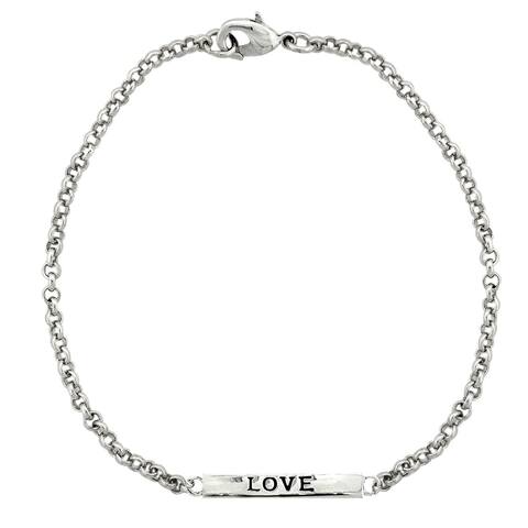 Mondevio 'Love' Bar Rolo Bracelet