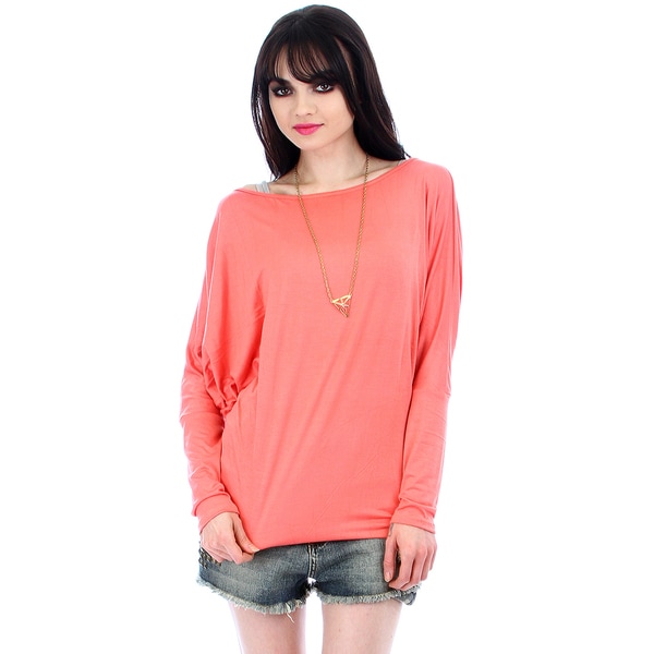 Lyss Loo Dolman Sleeve Top With Side Ruching