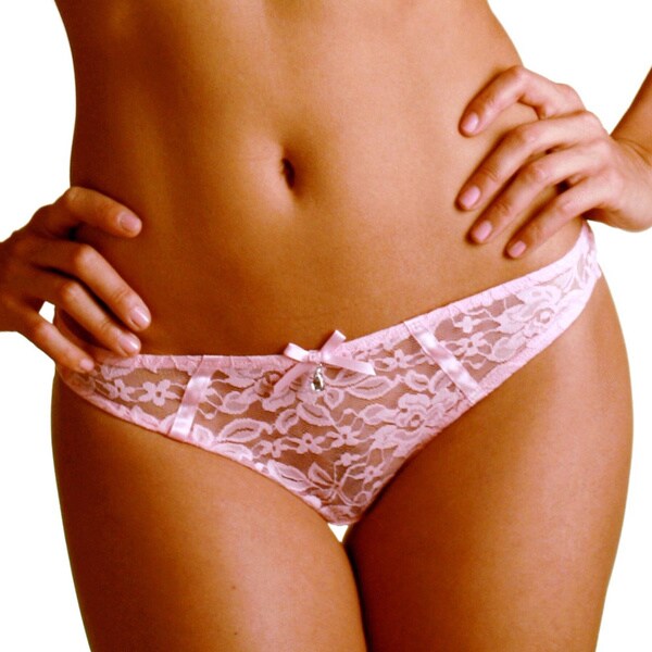 "Prestige Biatta" Pink Champagne Floral Lace Thong