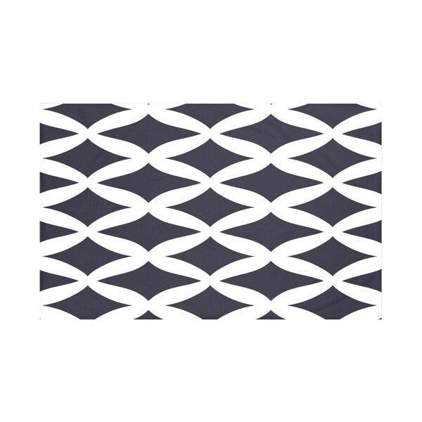 Shop E by Design Navy Blue/ Rust/ Purple Geometric Print Throw Blanket