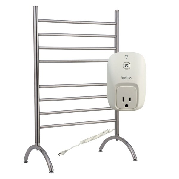 WarmlyYours 8-Bar Freestanding Electric Towel Warmer Plug-in with WeMo Switch