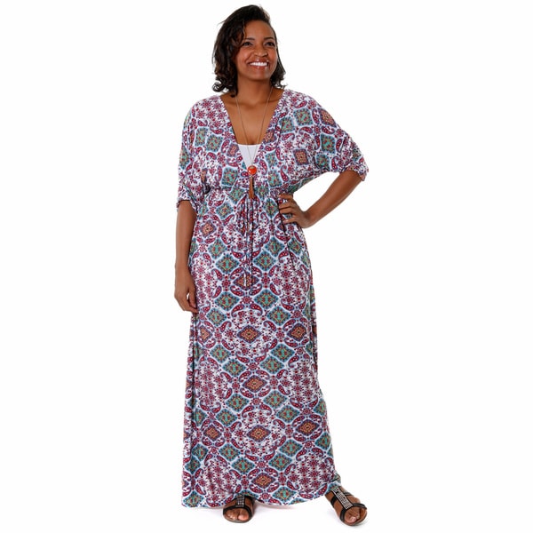 Shop Hadari Women's Plus Paisley Maxi Dress - Overstock - 9966239
