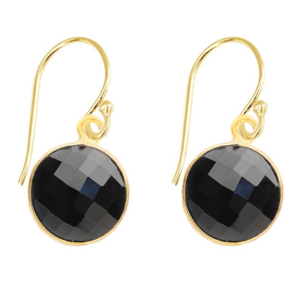Alchemy Jewelry Gold Over Silver Black Onyx Drop Earrings On Alchemy Jewelry Gold Over Silver Black Onyx Drop Earrings