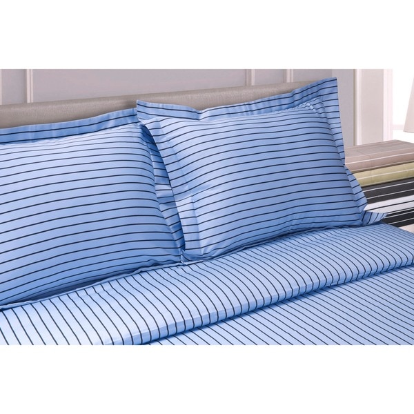 Superior 600 Thread Count Bahama Stripe Cotton Blend Duvet Cover Set