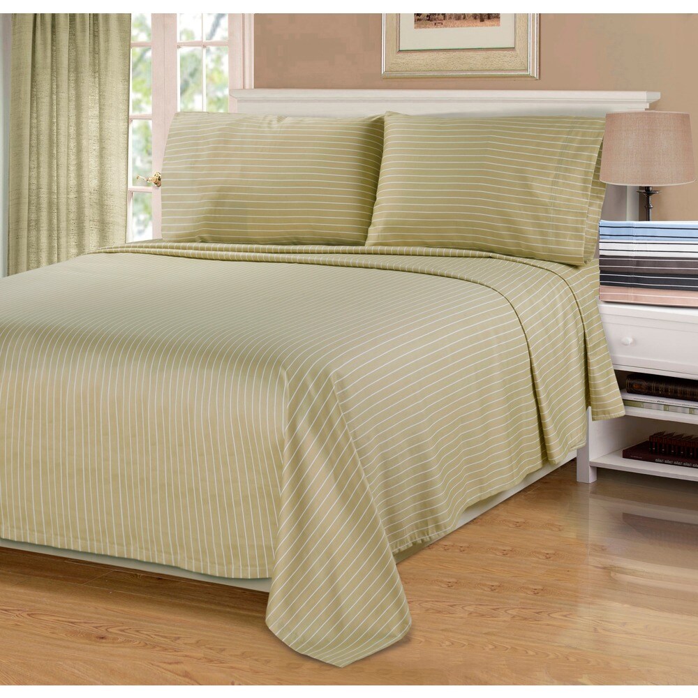 Gorgeous Bedding Select Item & Extra Deep Pocket 1000 TC US Size Ivory Striped 