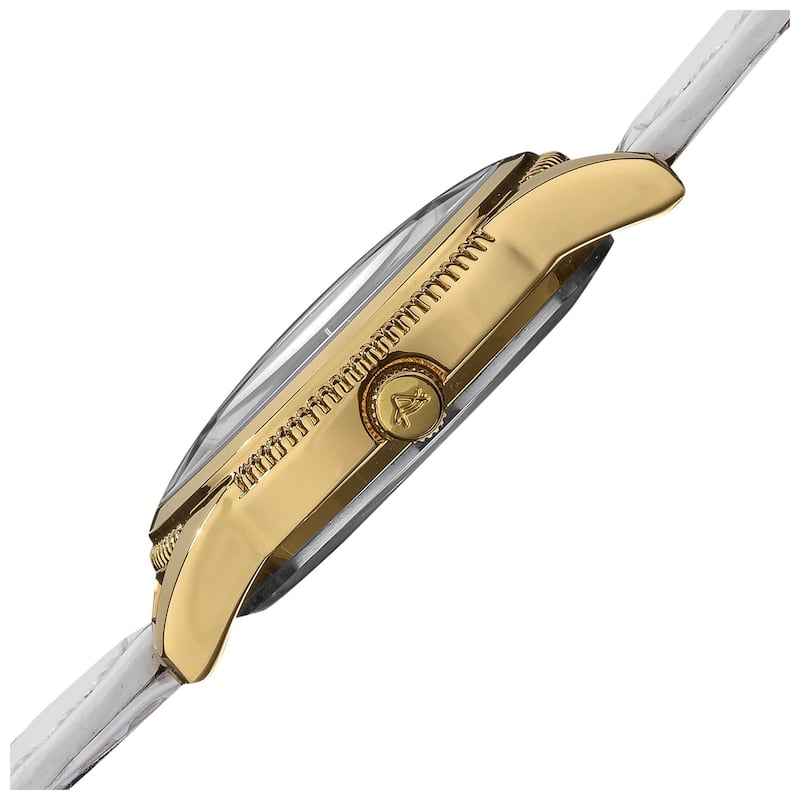 August Steiner Women's Swiss Quartz Leather White Watch