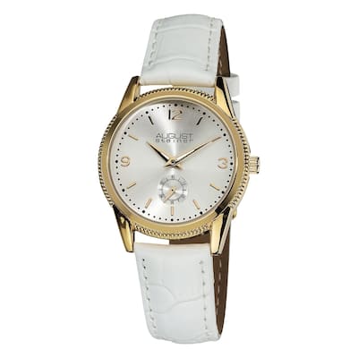 August Steiner Women's Swiss Quartz Leather White Watch