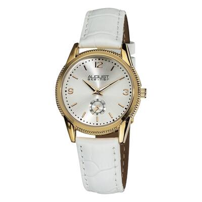 August Steiner Women's Swiss Quartz Leather White Watch