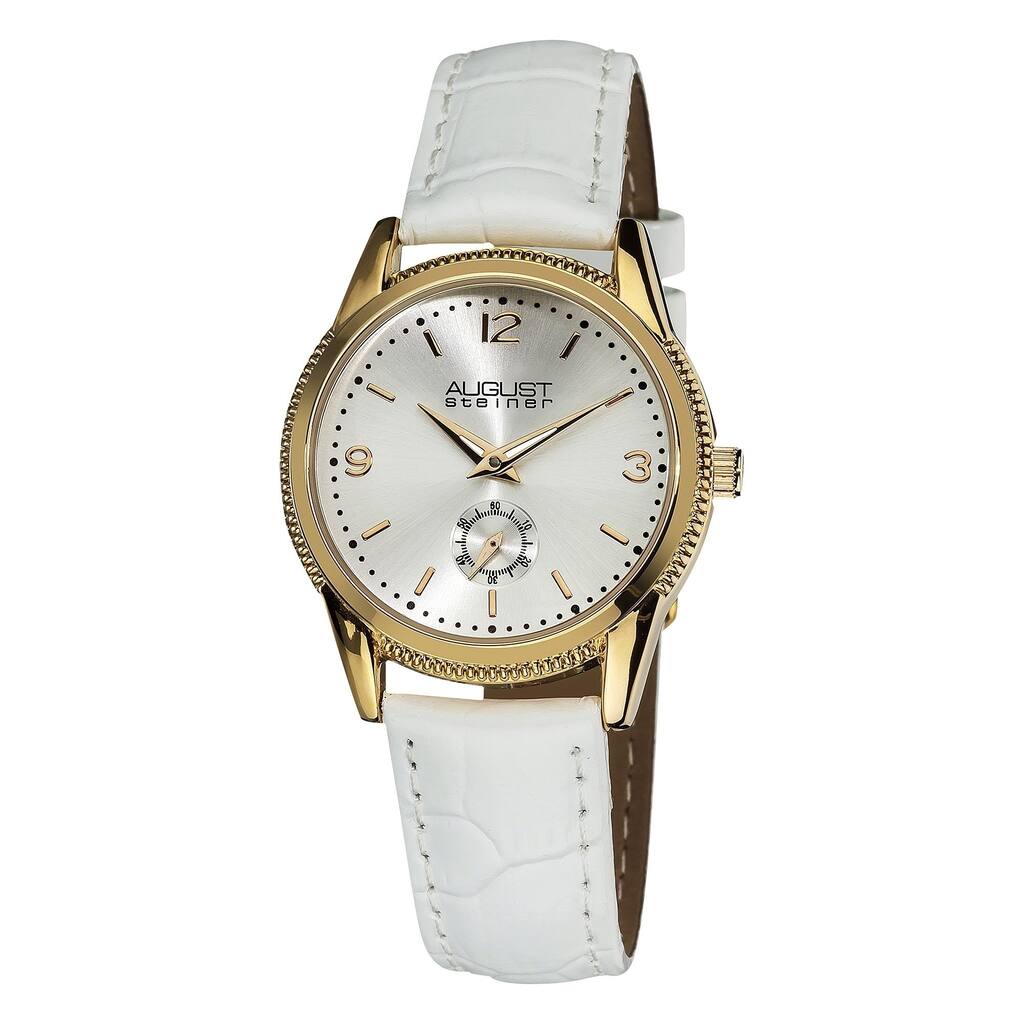 August Steiner Women's Swiss Quartz Leather White Watch