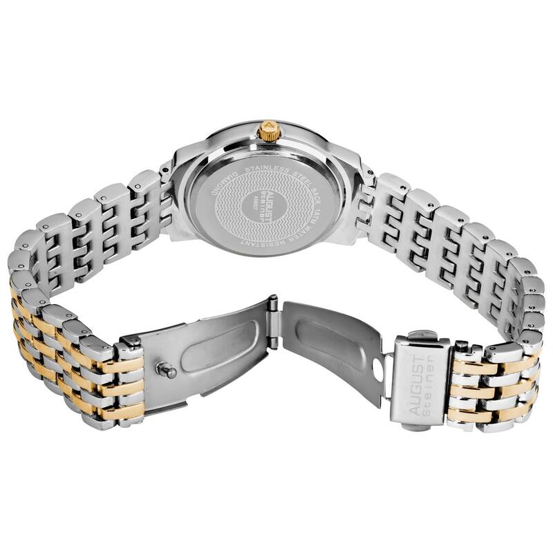August Steiner Women's Swiss Quartz Diamond Base Metal Two-Tone Bracelet Watch