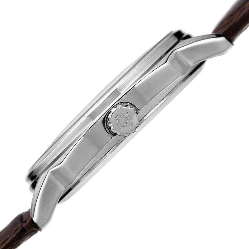 Akribos XXIV Men's Quartz Day/Date Display Leather Brown Strap Watch