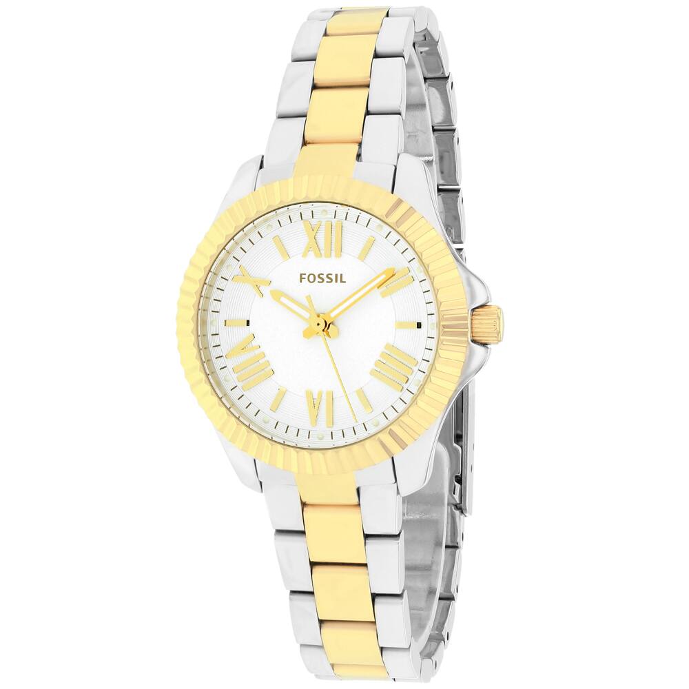 Fossil Women's AM4609 Cecile Round Two-tone Bracelet Watch